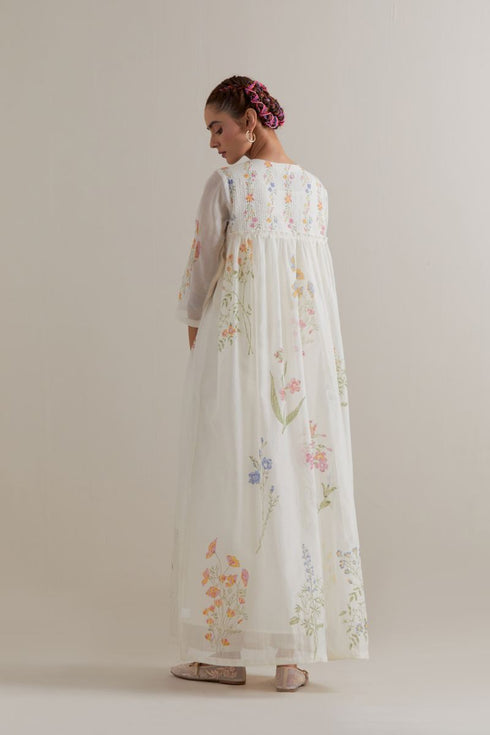 Aranya mulit-color printed single tiered kurta set