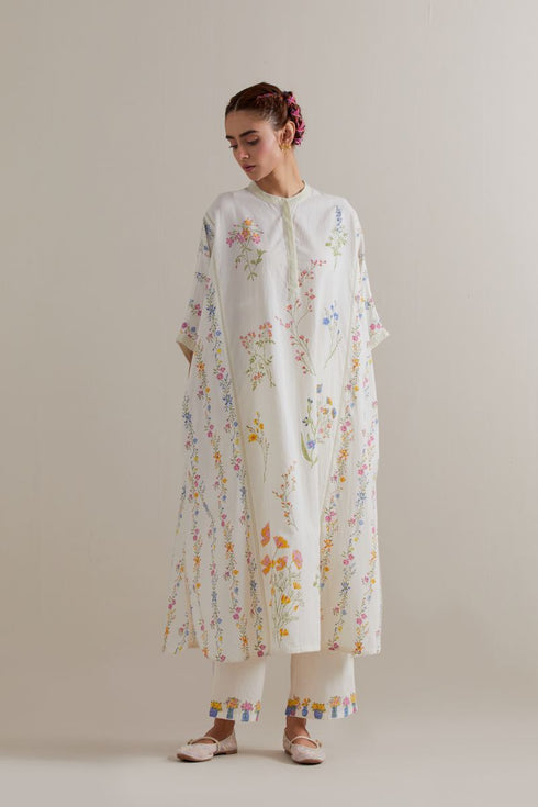 Aranya multi-color printed kaftan set