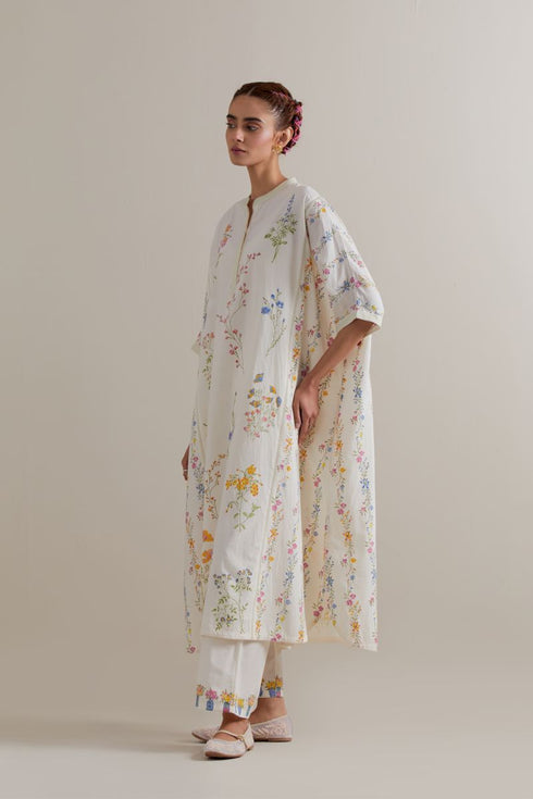Aranya multi-color printed kaftan set