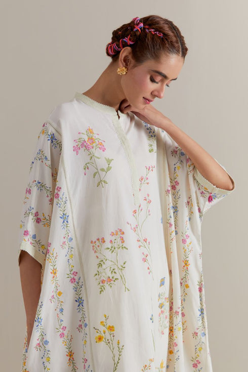 Aranya multi-color printed kaftan set