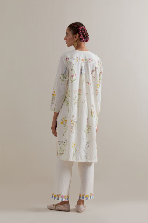 Aranya multi-color printed straight short kurta set