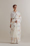 Aranya multi-color printed with polka dots sari set
