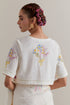 Aranya multi-color printed with polka dots sari set