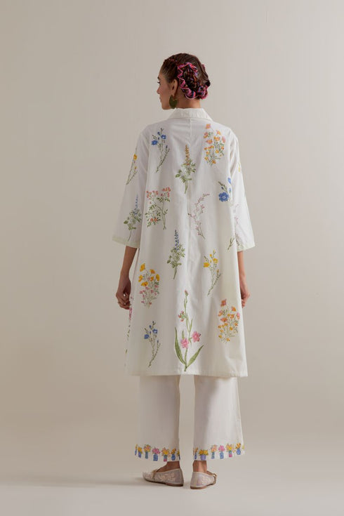 Aranya multi color printed A-line short kurta set