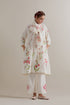 Aranya pink and green printed A-line short kurta set
