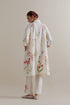 Aranya pink and green printed A-line short kurta set