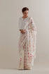 Aranya pink and green printed chanderi sari set