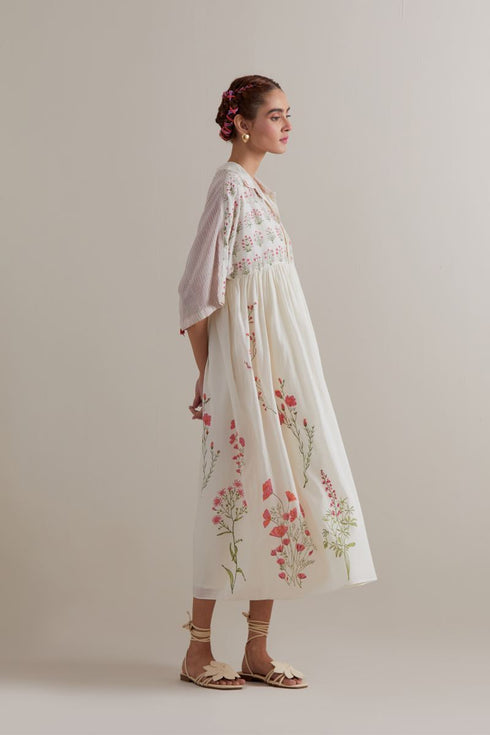 Aranya pink and green printed dress