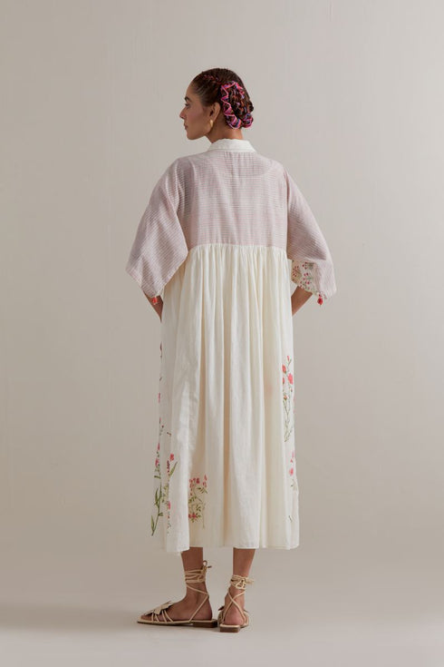 Aranya pink and green printed dress