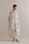 Aranya pink and green printed kaftan set