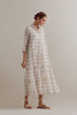 Aranya pink and green printed multi-tiered kurta set
