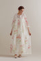 Aranya pink and green printed single tiered kurta set