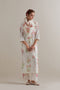 Aranya pink and green printed straight long kurta set