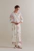 Aranya pink and green printed straight long kurta set