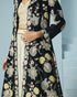 Arden black multipastel flared long jacket