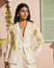 Arden ivory 3D applique and beadwork blazer