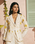 Arden ivory 3D applique and beadwork blazer