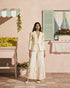 Arden ivory 3D applique and beadwork blazer