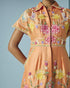 Arden orange embroidered shirt dress