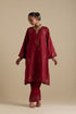 Arundhati barn red A-line short kurta set