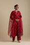 Arundhati barn red side panel kurta set
