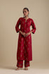 Arundhati barn red side panel kurta set