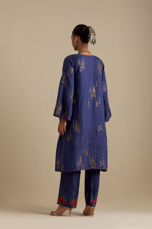 Arundhati blue A-line short kurta set