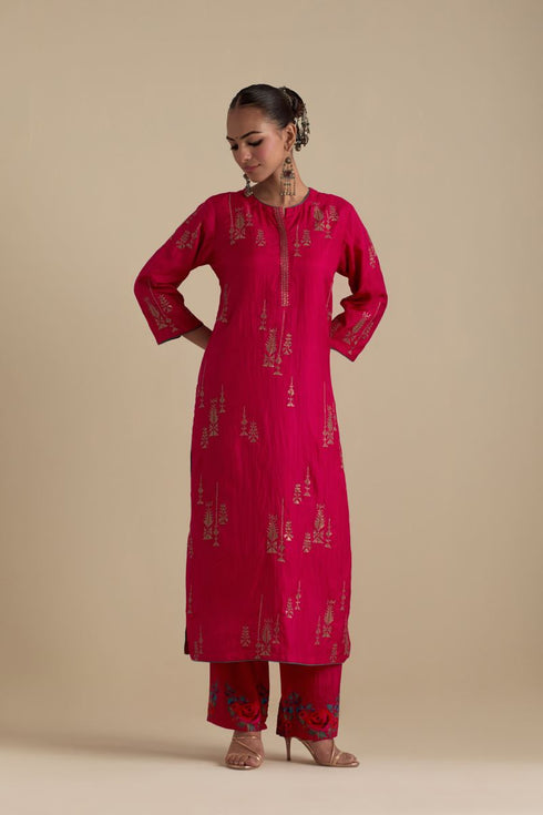 Arundhati fuchsia pink kurta set