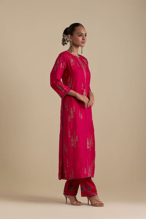 Arundhati fuchsia pink kurta set