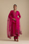 Arundhati fuchsia pink straight long kurta set