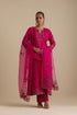 Arundhati fuchsia pink straight long kurta set