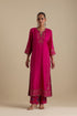 Arundhati fuchsia pink straight long kurta set