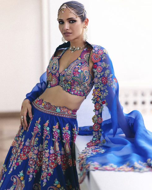 Aryahi royal blue lehenga set