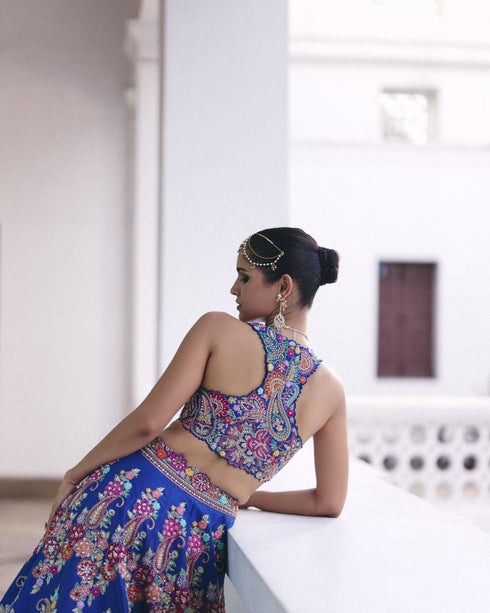 Aryahi royal blue lehenga set