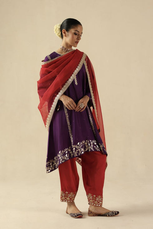 Arzoo purple kurta set