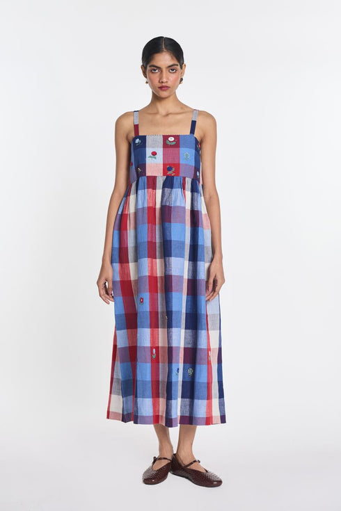 Asphodel multicheck dress