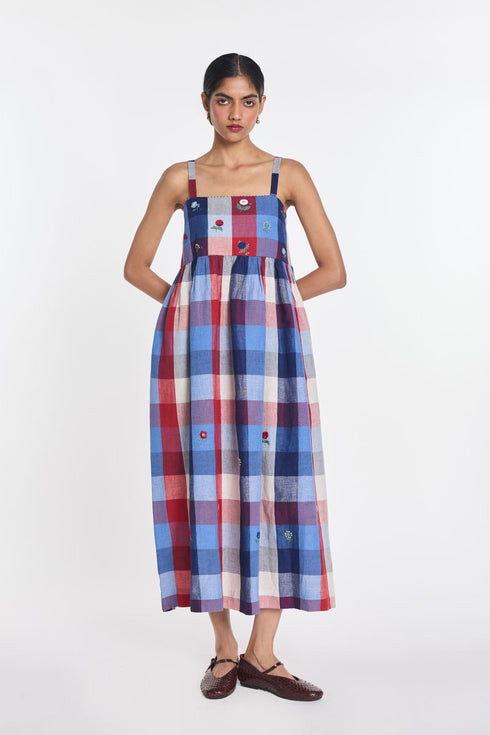 Asphodel multicheck dress
