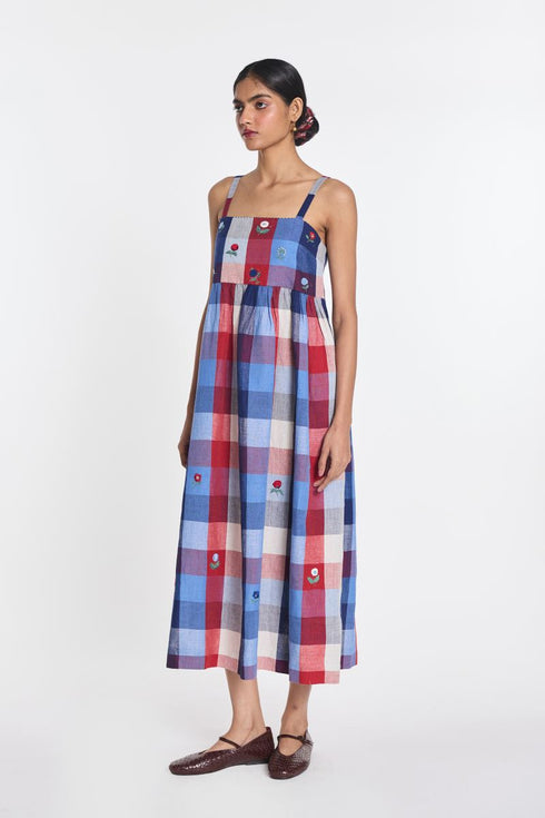 Asphodel multicheck dress