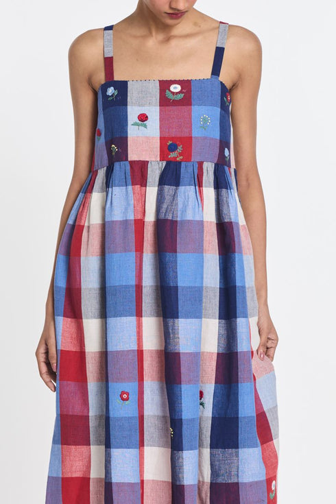 Asphodel multicheck dress
