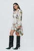 Astral print asymmetric short dress