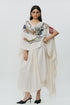 Astral print cape with crop top & lungi skirt