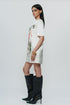 Astral print off white short dress