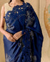 Azulea indigo and silver embellished sari