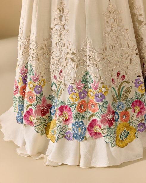 Azulea ivory fleur lehenga