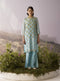 Azure beaded checkered kurta