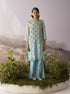 Azure beaded checkered kurta