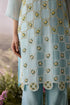 Azure beaded checkered kurta