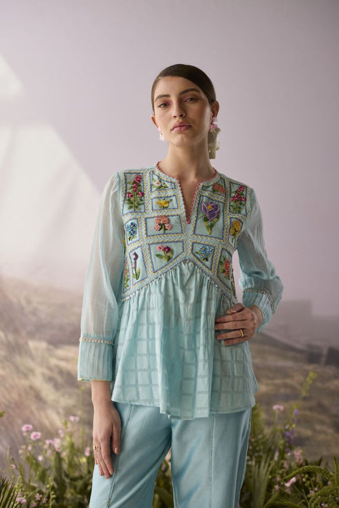 Azure beaded top