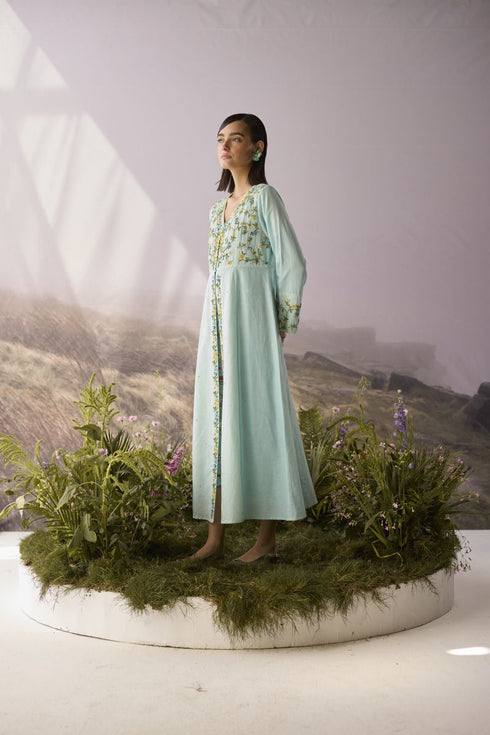 Azure beaded tunic