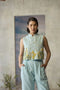Azure beaded waistcoat